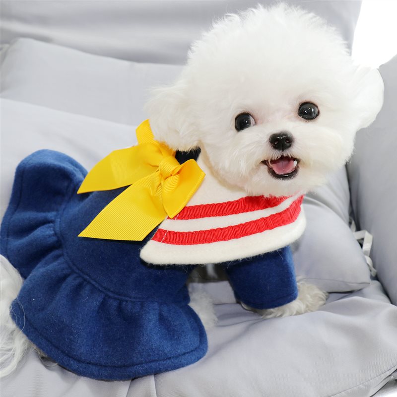 KFX-3399741 Cozy Autumn and Winter Pet Dress for Small Dogs - Ideal for Toy Breeds