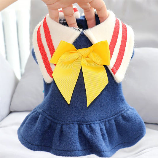 KFX-3399741 Cozy Autumn and Winter Pet Dress for Small Dogs - Ideal for Toy Breeds