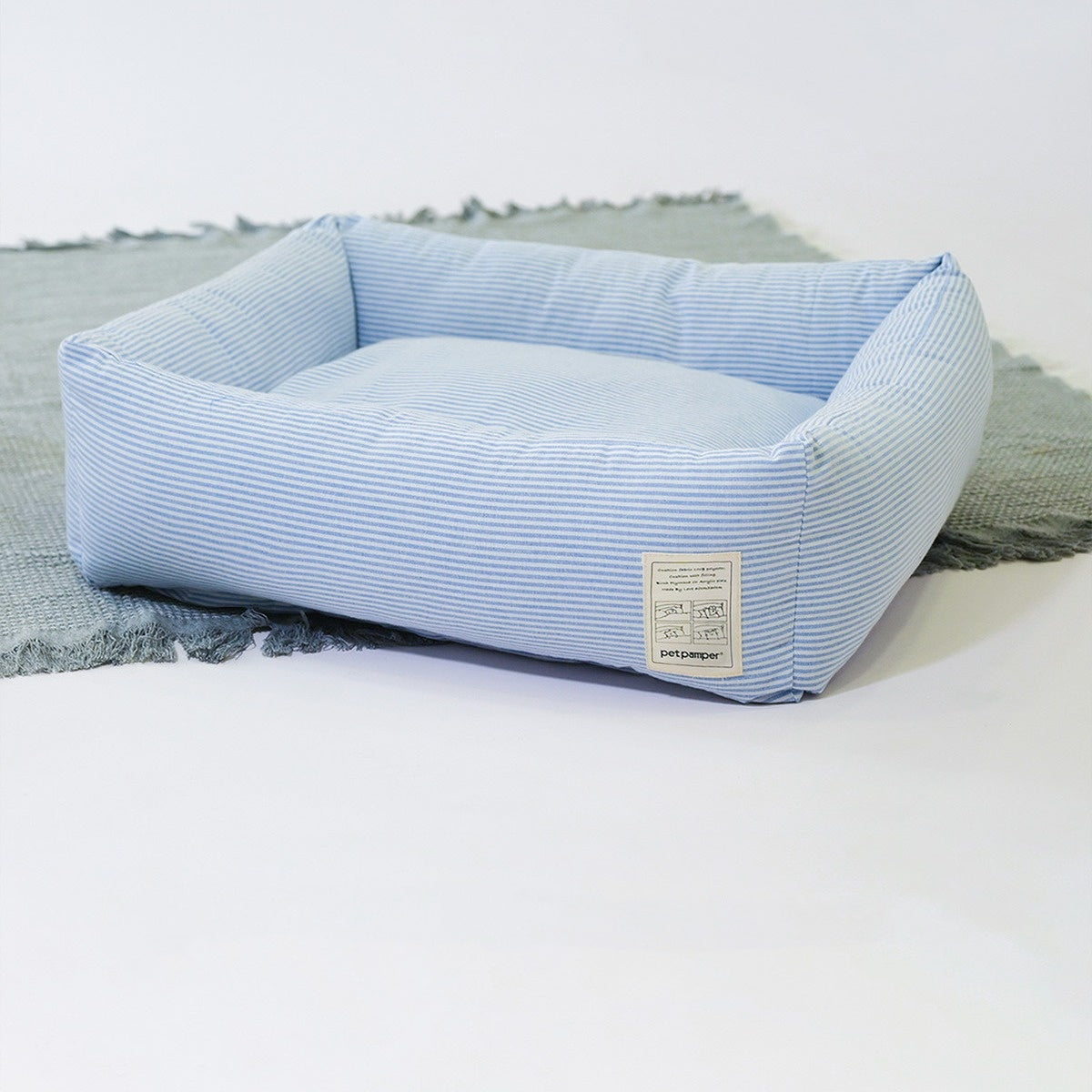 KFX-3401405 Foldable Cat Nest with Striped Lining - Cozy Cloth Bed for Cats