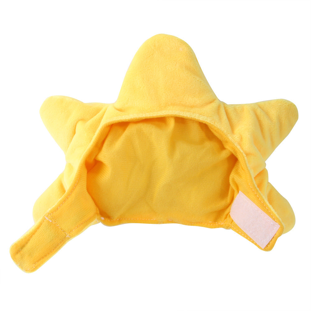 KFX-3402173 Stylish Cartoon Starfish Cat Headgear for All Seasons - Plush Pet Accessory