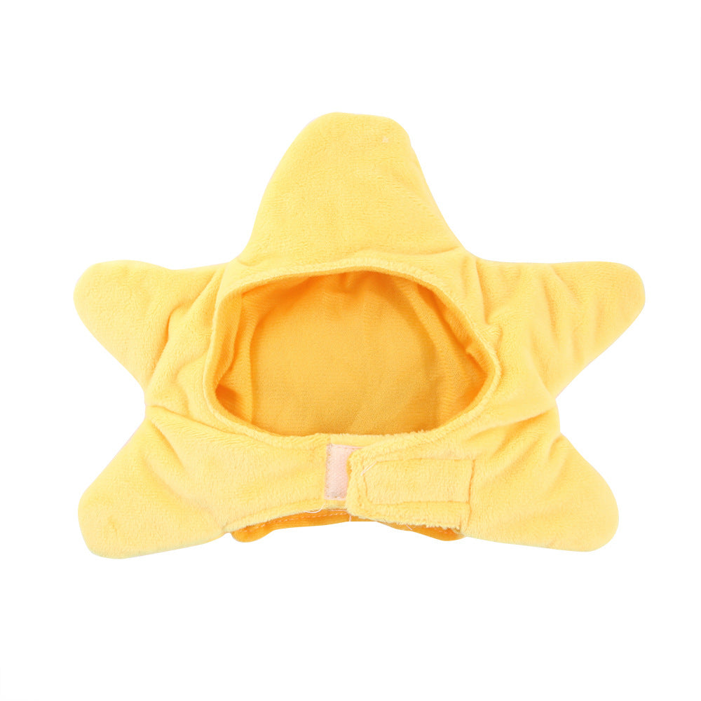 KFX-3402173 Stylish Cartoon Starfish Cat Headgear for All Seasons - Plush Pet Accessory