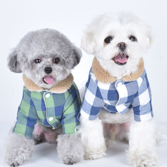 KFX-3403709 Cotton Dog Coat with Lamb Fur Collar in Various Colors and Sizes