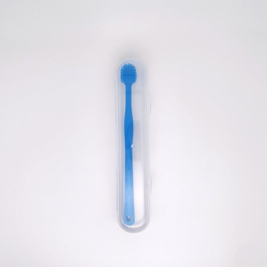 KFX-3404989 Silicone Toothbrush for Small Dogs - Puppy Cleaning Tool, 17cm in Length