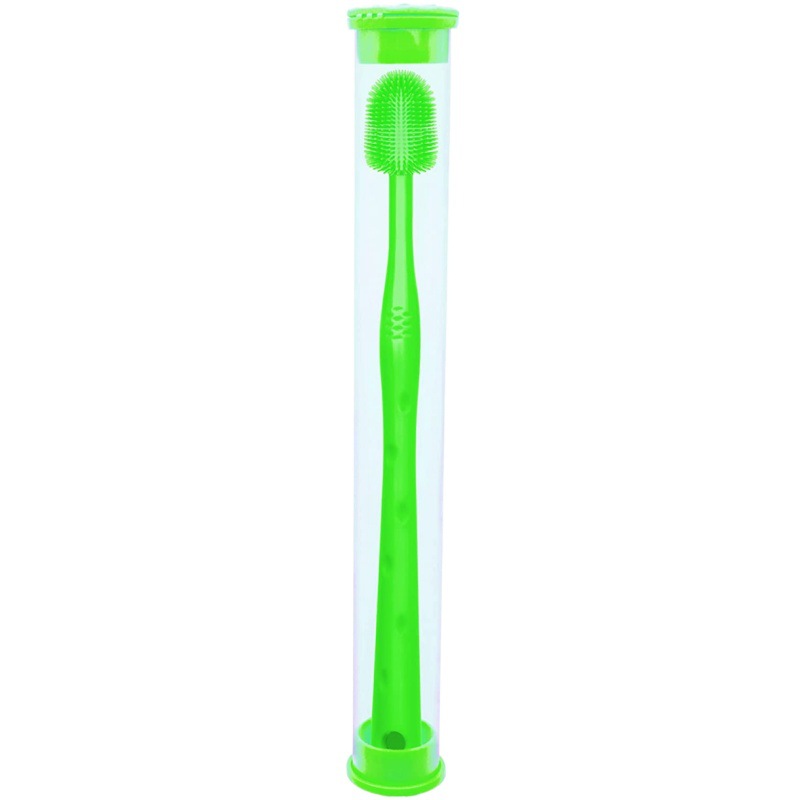 KFX-3404989 Silicone Toothbrush for Small Dogs - Puppy Cleaning Tool, 17cm in Length