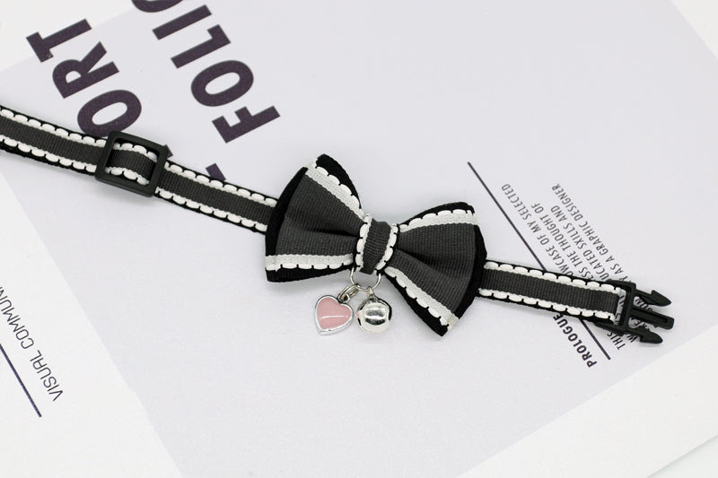 KFX-3405117 Flower and Bow Tie Collars for Small Pets - Adjustable Cat and Dog Size Options