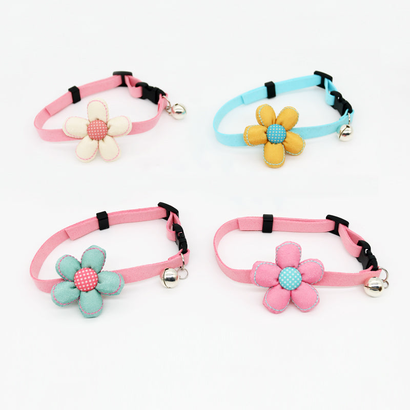 KFX-3405117 Flower and Bow Tie Collars for Small Pets - Adjustable Cat and Dog Size Options