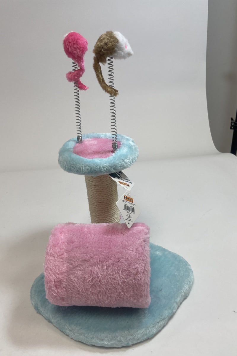 KFX-3406397 Multi-Level Cat Climbing Frame with Scratching Posts and Cozy Lounge Areas
