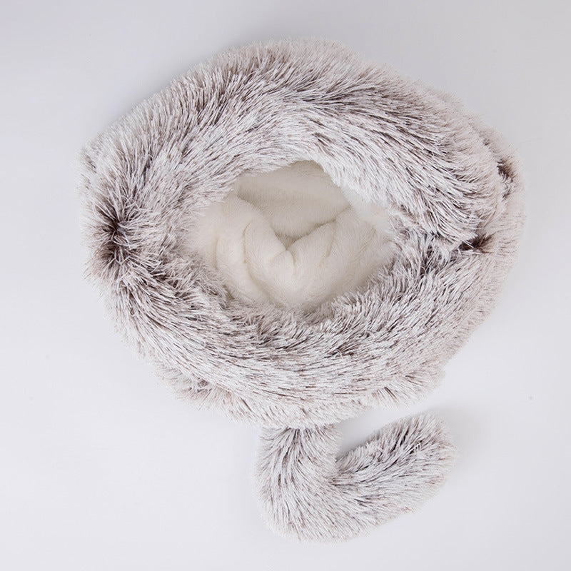 KFX-3407165 Cozy Plush Round Cat Sleeping Bag for Warm and Comfortable Nesting