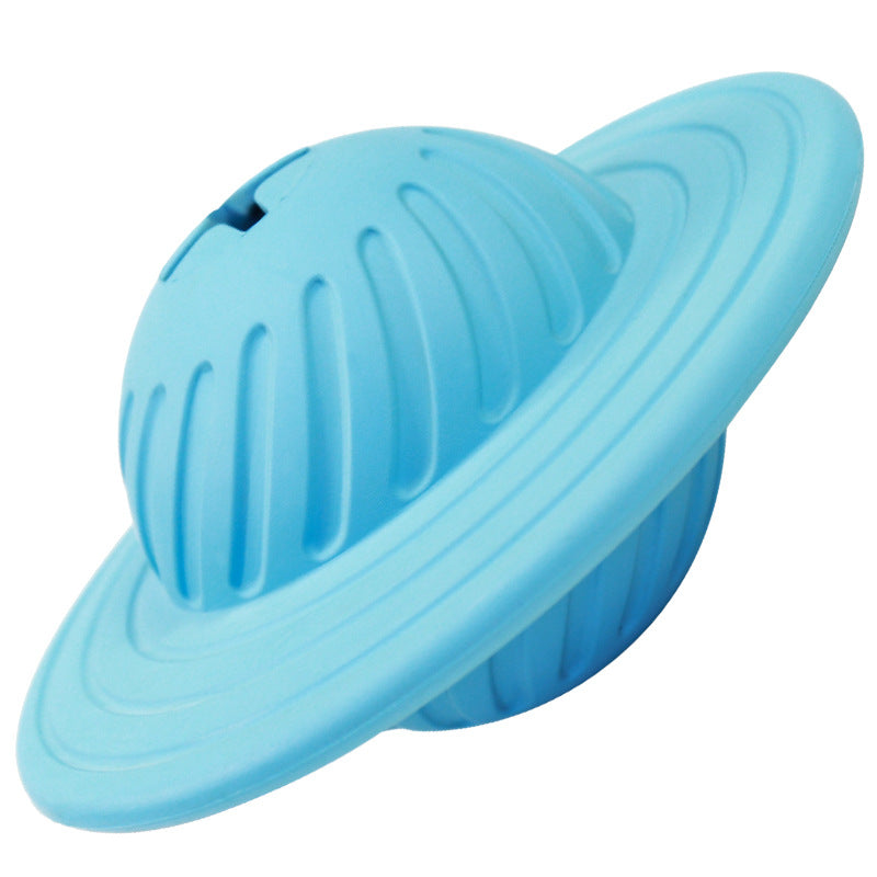 KFX-3407933 Durable Rubber Flying Saucer Dog Toy - Bite Resistant, Multifunctional and Available in Sky Blue and Gray