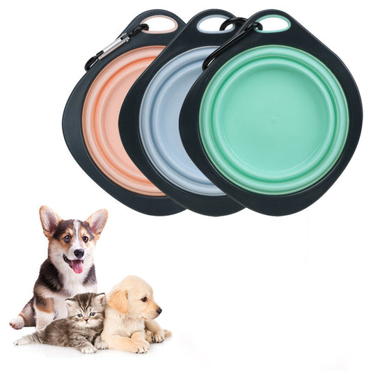 KFX-3410365 Portable Candy Color Dog Bowl for Outdoor Travel - Ideal for Pet Feeding and Drinking Water