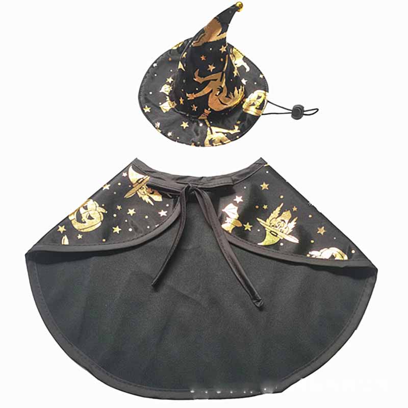 KFX-3410493 Wizard Cloak and Hat Set for Pets – Polyester Halloween Costume in S, M, L Sizes