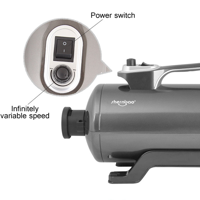 KFX-3410749 Professional Dual-Motor Portable Pet Dryer for Dogs and Cats - 2200W with Stepless Speed Control