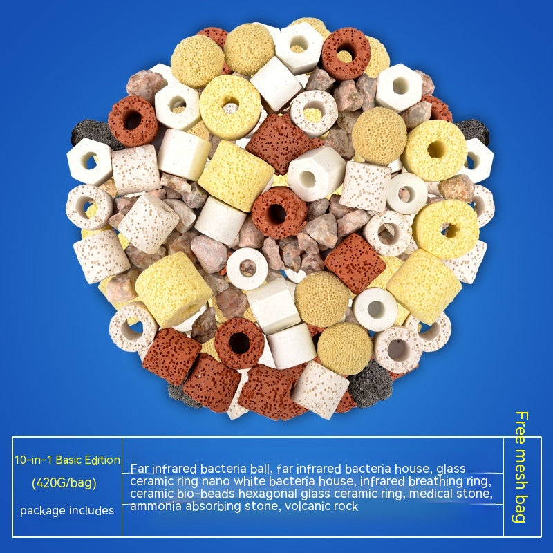 KFX-3412157 Ceramic Fish Tank Filter Material - 10-in-1 & 12-in-1 Efficient Filtration Media