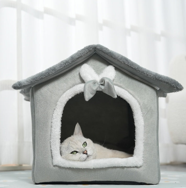KFX-3412541 Cozy PP Cotton House for Small Dogs and Cats - Winter Warm Nest