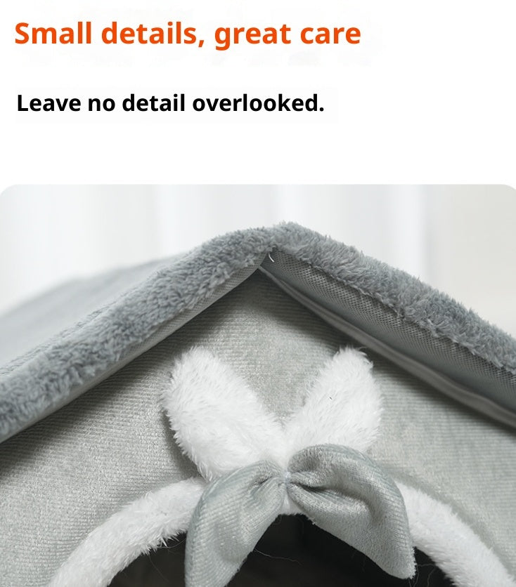 KFX-3412541 Cozy PP Cotton House for Small Dogs and Cats - Winter Warm Nest