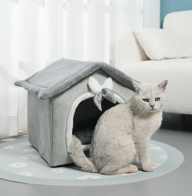KFX-3412541 Cozy PP Cotton House for Small Dogs and Cats - Winter Warm Nest