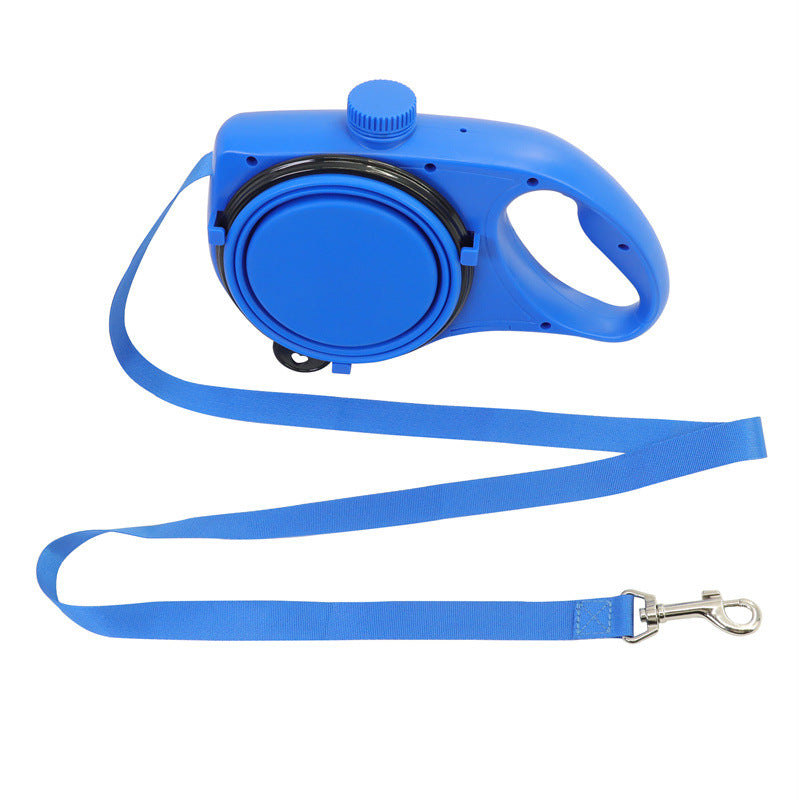 KFX-3412669 Pet Supplies with Water Bottle and Leash - Adjustable Plastic Traction Rope in Blue, Black, or Red