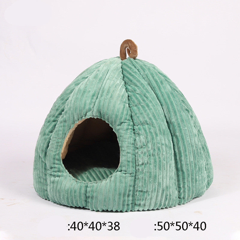 KFX-3412925 Cozy Pumpkin Cat House - Removable and Washable Cat Nest with High Elasticity Fabric