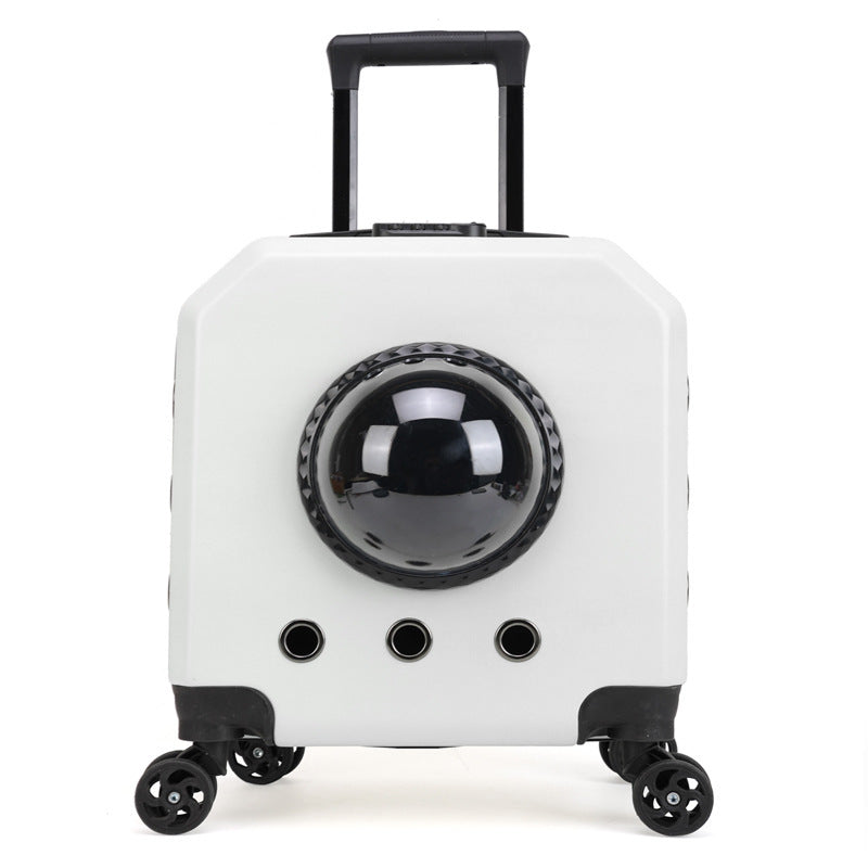 KFX-3415101 Pet Flight Carrier Trolley Case - Solid Color (Pink, Burgundy, White, Orange) - Hard PVC - 15 Gold Capacity
