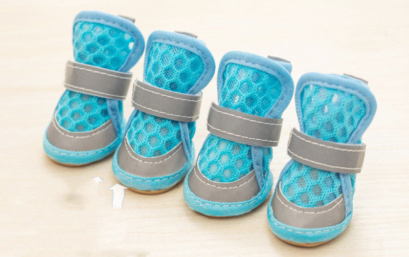 KFX-3415485 Small Dog Rubber Shoes - Non-Slip, Wear-Resistant, Available in Four Colors