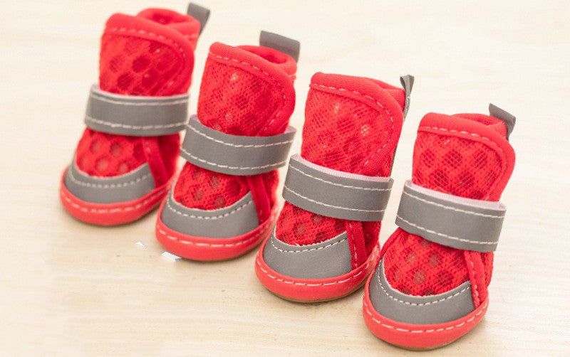 KFX-3415485 Small Dog Rubber Shoes - Non-Slip, Wear-Resistant, Available in Four Colors