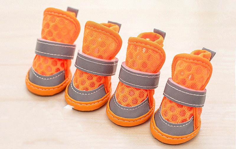 KFX-3415485 Small Dog Rubber Shoes - Non-Slip, Wear-Resistant, Available in Four Colors