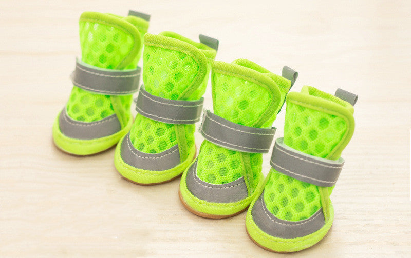 KFX-3415485 Small Dog Rubber Shoes - Non-Slip, Wear-Resistant, Available in Four Colors