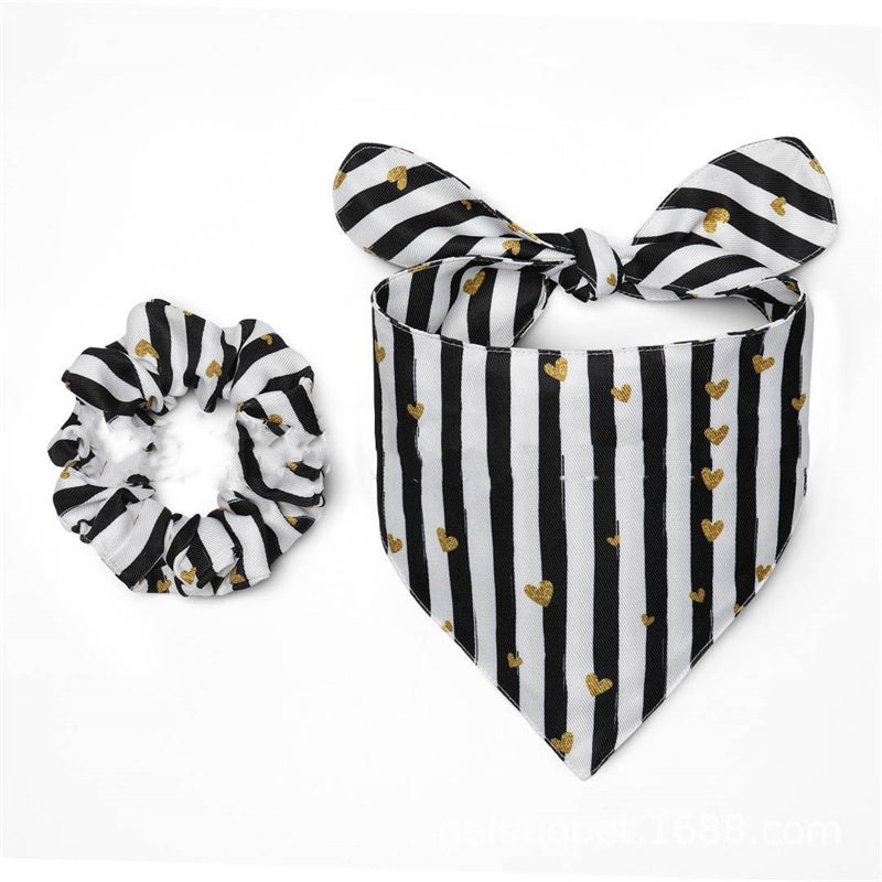 KFX-3416253 Multicolor Fashion Pet Bib with Unique Prints for Dogs