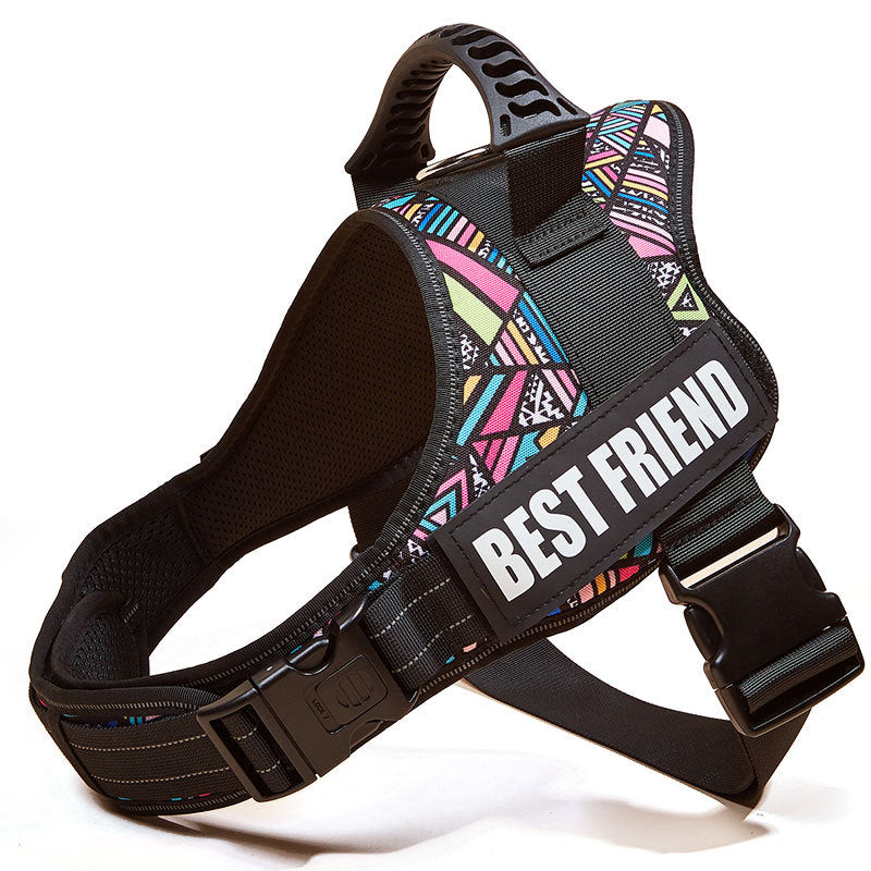 KFX-3417917 Large Dog Chest Strap with Velcro for Collar and Lead Attachment, Nylon Material