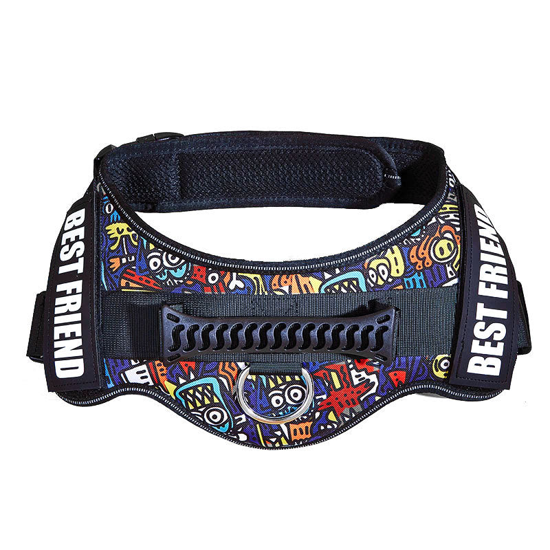 KFX-3417917 Large Dog Chest Strap with Velcro for Collar and Lead Attachment, Nylon Material