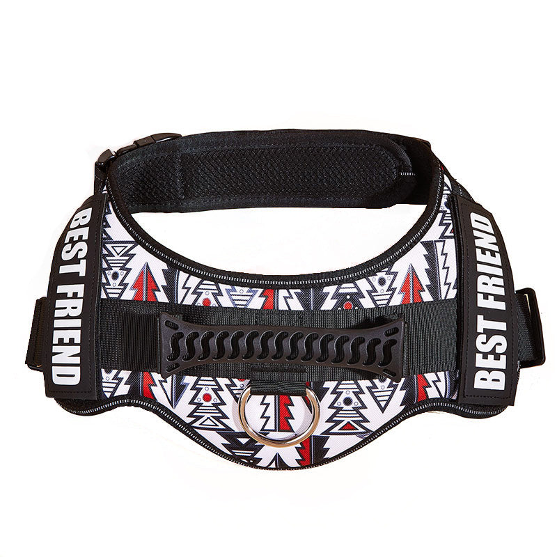 KFX-3417917 Large Dog Chest Strap with Velcro for Collar and Lead Attachment, Nylon Material