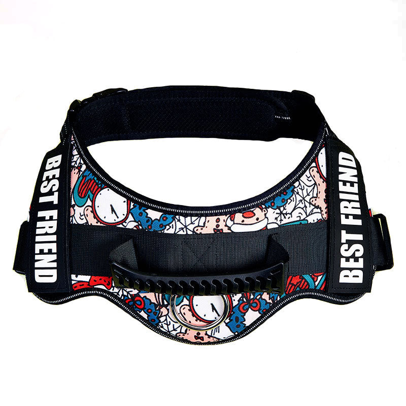 KFX-3417917 Large Dog Chest Strap with Velcro for Collar and Lead Attachment, Nylon Material