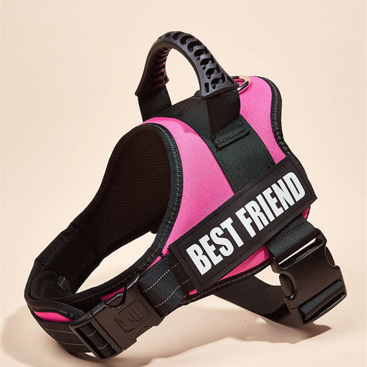 KFX-3417917 Large Dog Chest Strap with Velcro for Collar and Lead Attachment, Nylon Material