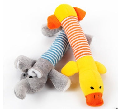 KFX-3418301 Funny Dog Sound Squeaky Plush Toy for Chewing and Playtime - Multiple Animals Available