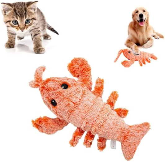 KFX-3421885 Cat and Small Dog Flopping Lobster Toy - Chewable, Catnip-Infused Kicker, USB-Rechargeable, and Washable