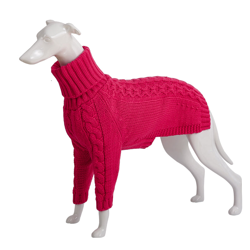 KFX-3422397 Cozy Winter High Collar Dog Sweater in Solid Colors
