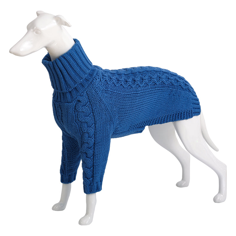 KFX-3422397 Cozy Winter High Collar Dog Sweater in Solid Colors