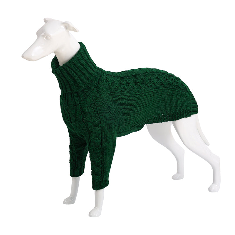 KFX-3422397 Cozy Winter High Collar Dog Sweater in Solid Colors