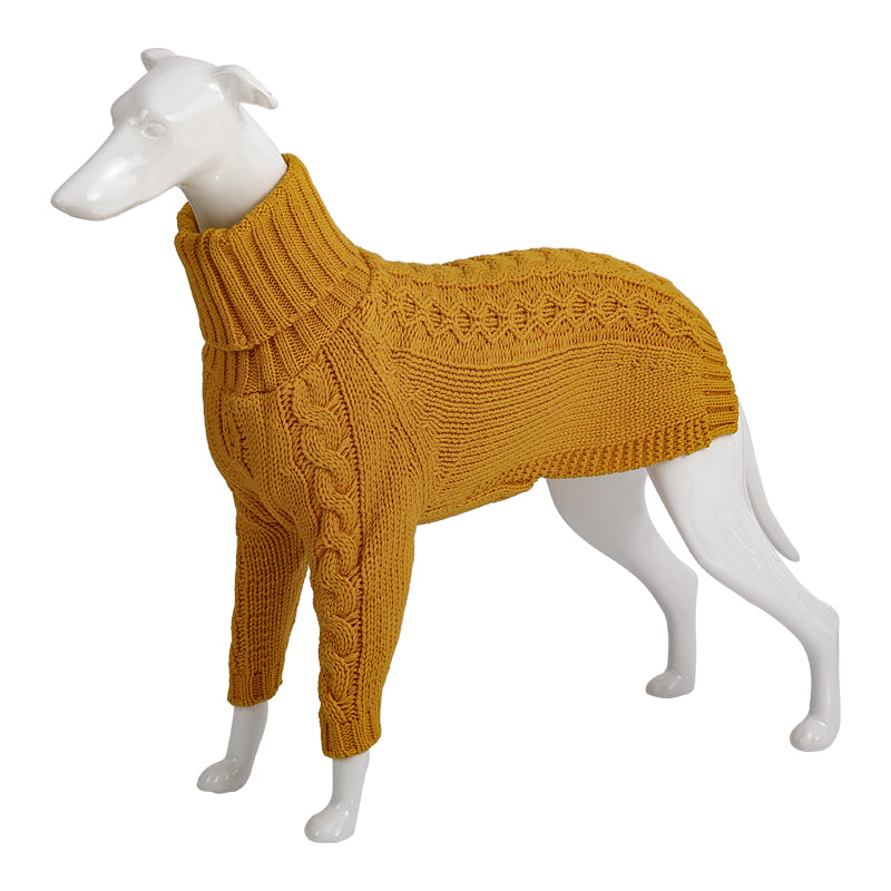 KFX-3422397 Cozy Winter High Collar Dog Sweater in Solid Colors