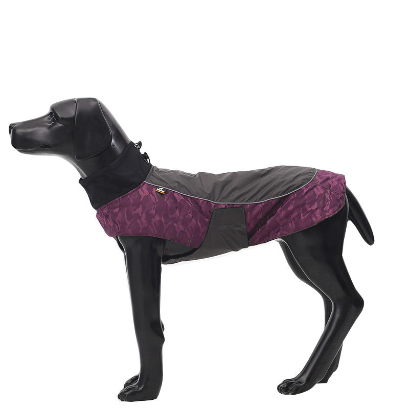 KFX-3424061 Winter Sports Jacket for Medium and Large Dogs, Wind-Proof and Cold-Proof, Available in Army Green, Sapphire Blue, and Fuchsia