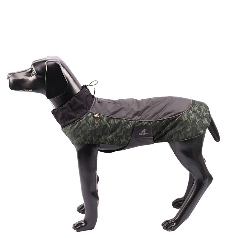 KFX-3424061 Winter Sports Jacket for Medium and Large Dogs, Wind-Proof and Cold-Proof, Available in Army Green, Sapphire Blue, and Fuchsia