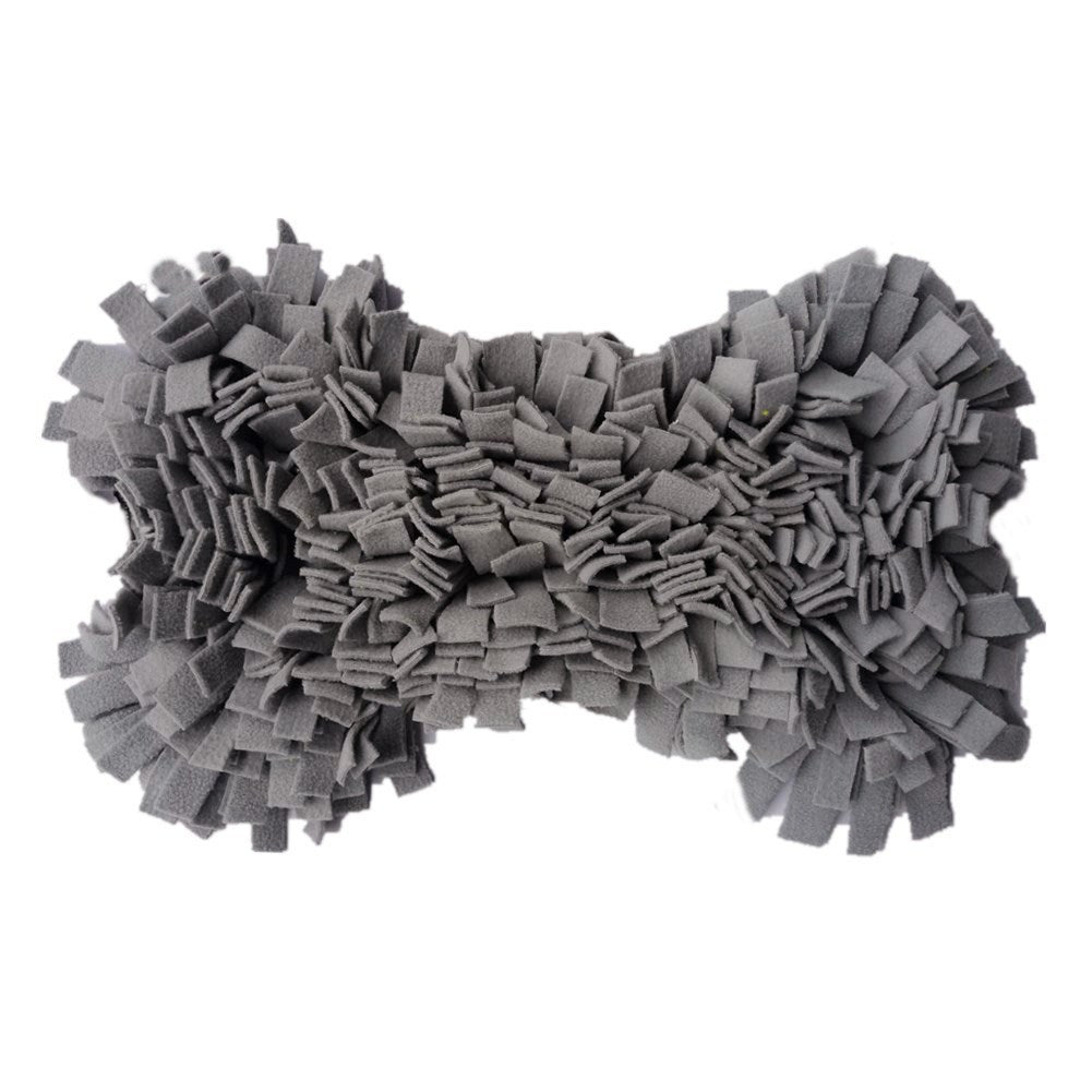 KFX-3425213 Durable Flannel Dog Training Mat with Yellow and Gray Bone Patterns