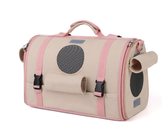 KFX-3426621 Portable Breathable Pet Backpack in Canvas for Cats and Small Dogs - Available in Small and Large Sizes
