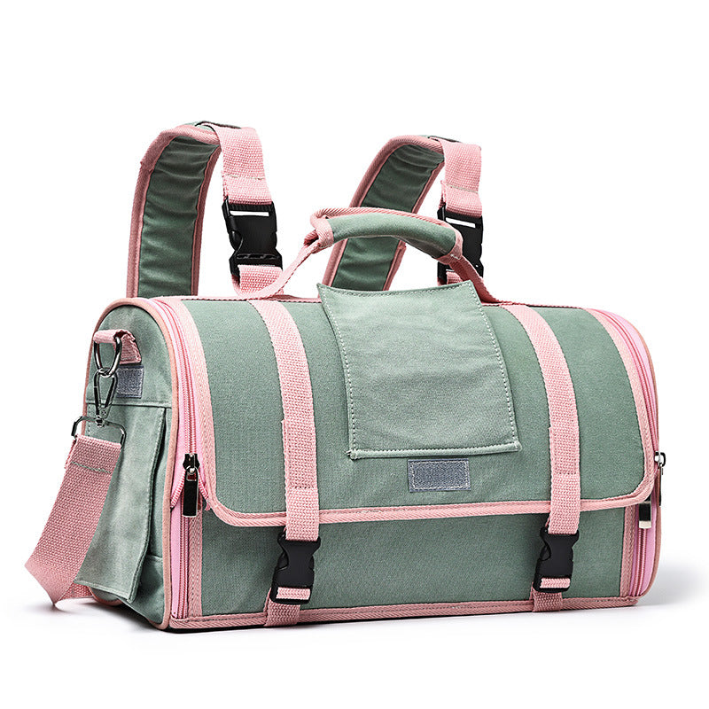 KFX-3426621 Portable Breathable Pet Backpack in Canvas for Cats and Small Dogs - Available in Small and Large Sizes