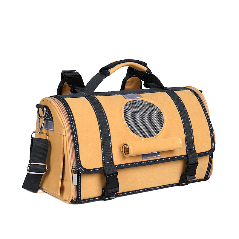 KFX-3426621 Portable Breathable Pet Backpack in Canvas for Cats and Small Dogs - Available in Small and Large Sizes