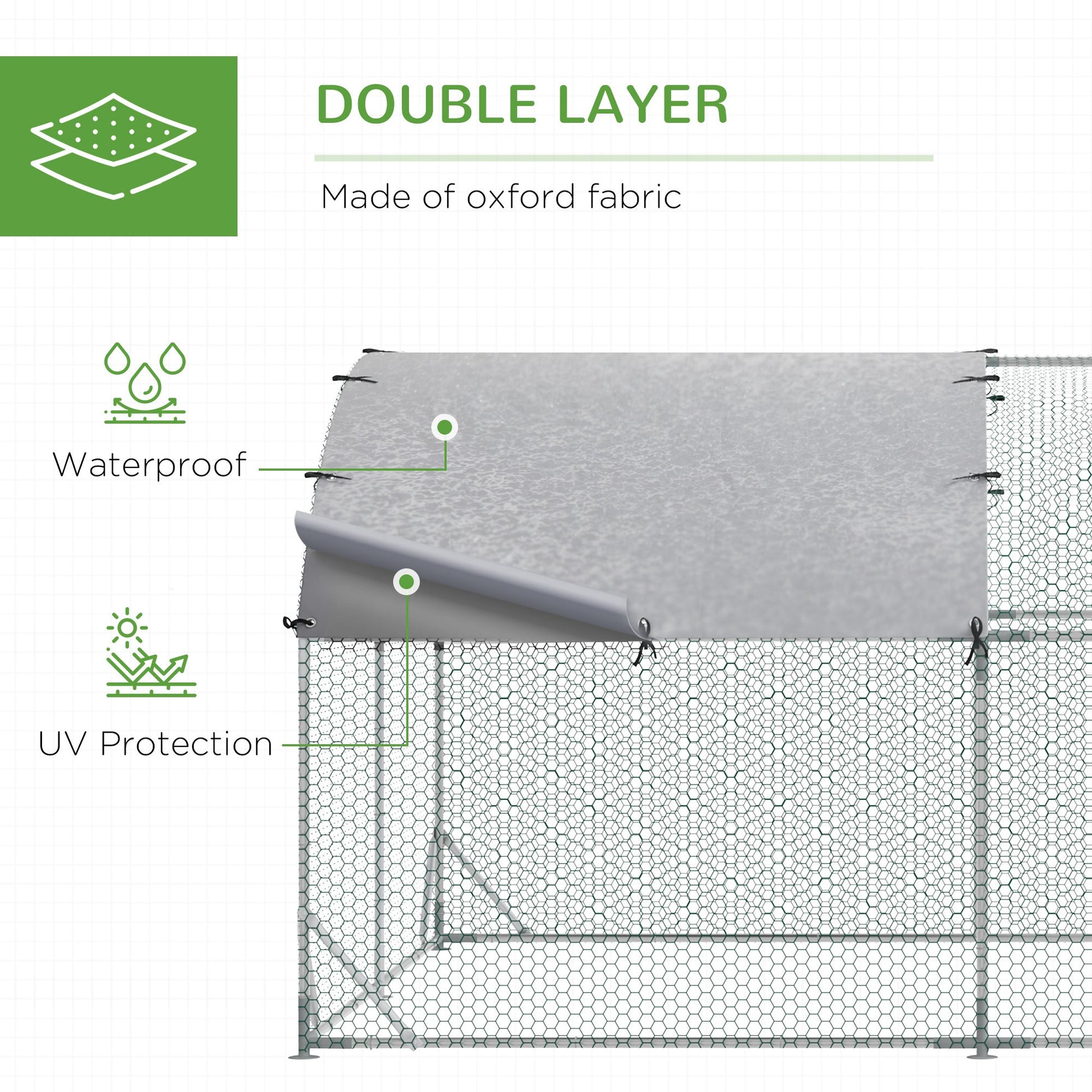 KFX-3428029 Extra-Large Chicken Coop with Waterproof Roof and UV Protection - Secure Run for Poultry and Small Animals