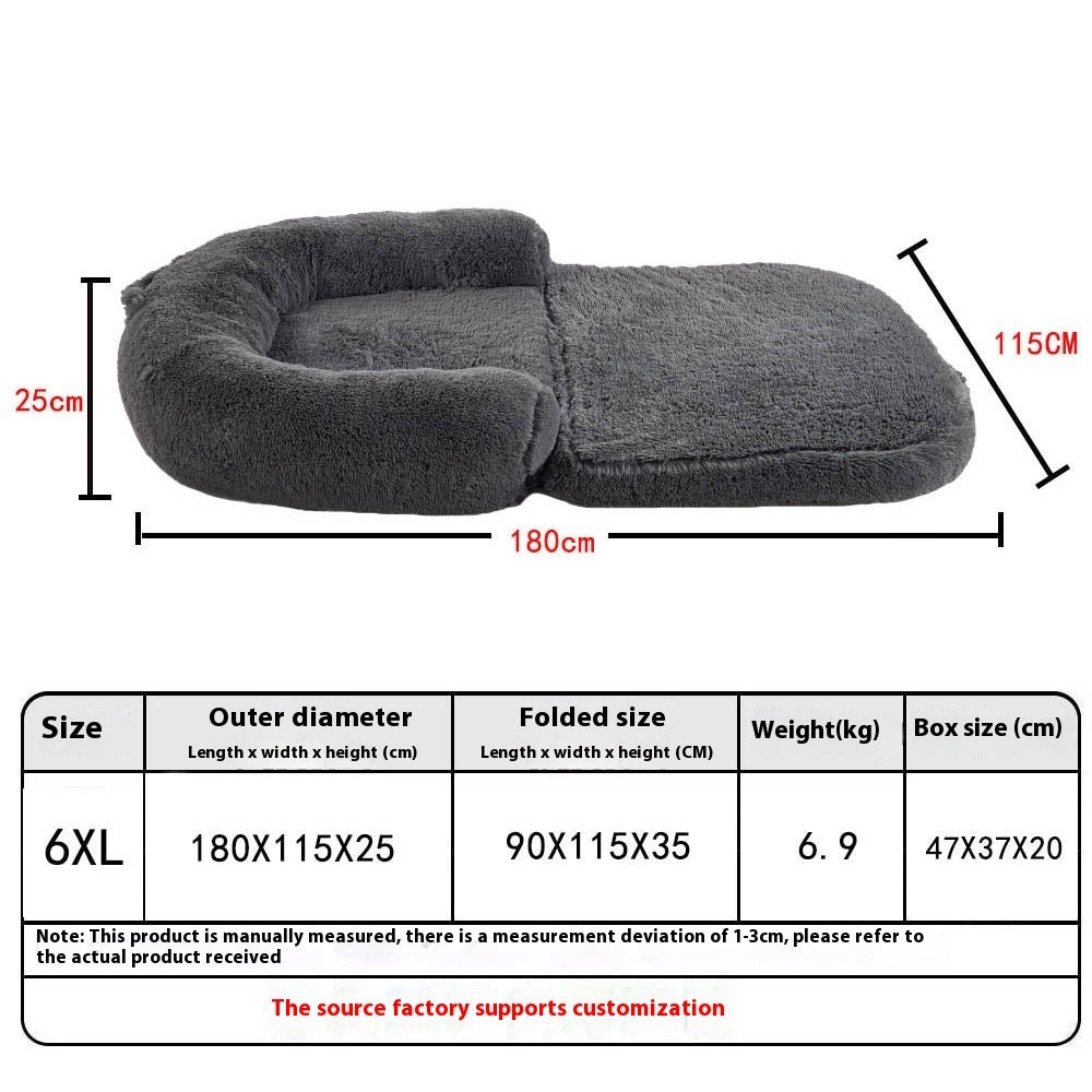 KFX-3428797 Removable and Washable Human Pet Sofa Doghouse Bed in Light and Dark Gray, 6XL Size