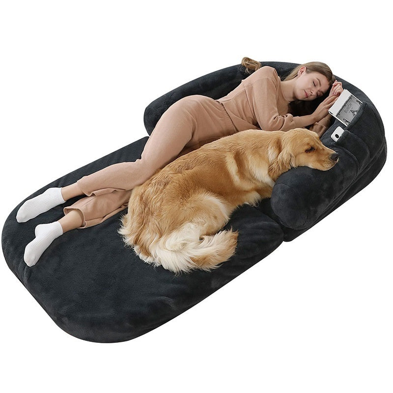 KFX-3428797 Removable and Washable Human Pet Sofa Doghouse Bed in Light and Dark Gray, 6XL Size