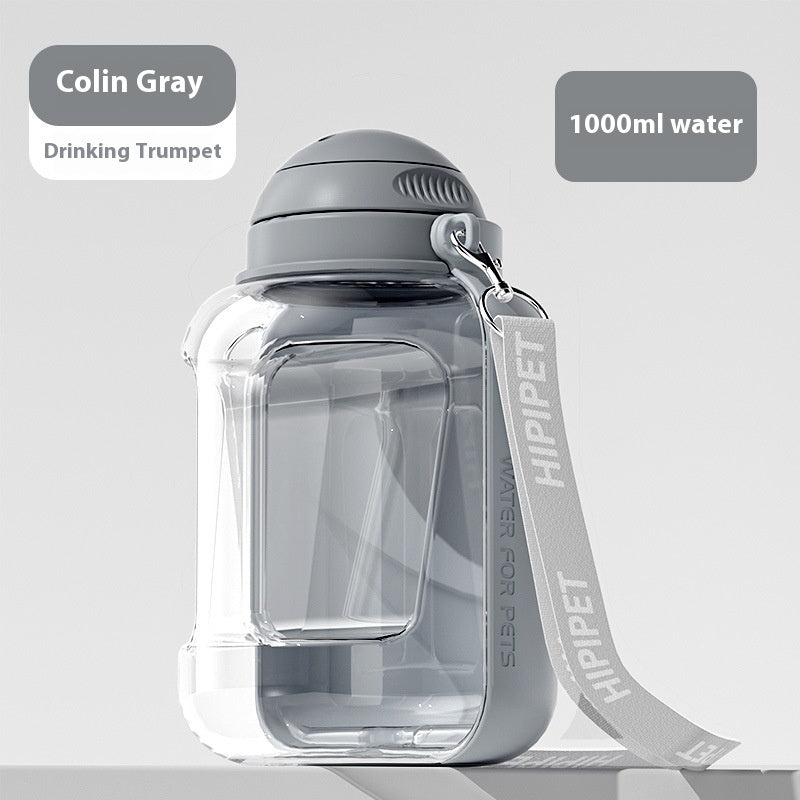 KFX-3430333 Portable 2-in-1 Dog and Cat Water Dispenser with Food Bowl – Large Capacity Hydration and Feeding Solution