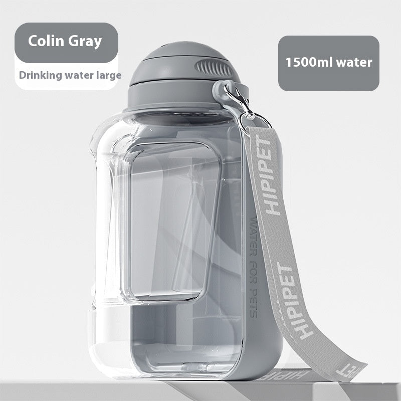KFX-3430333 Portable 2-in-1 Dog and Cat Water Dispenser with Food Bowl – Large Capacity Hydration and Feeding Solution